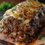 French Onion Meatloaf with Melted Swiss Cheese